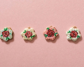 Handbemalter Ton Charm - Anhänger, Taschenanhänger, Schmuckzubehör