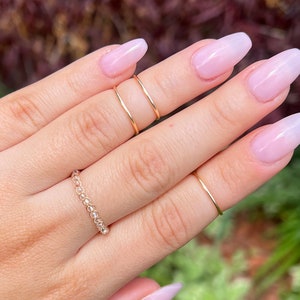 14K Gold Filled Stacking Midi Ring Set - Non Tarnish