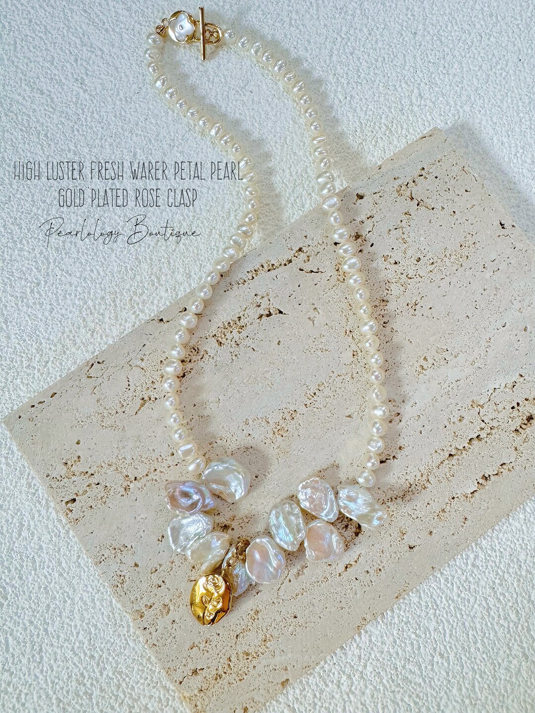 Keshi Petal Fresh Water Pearl Necklace -handmade-gift-holiday-christmas ...