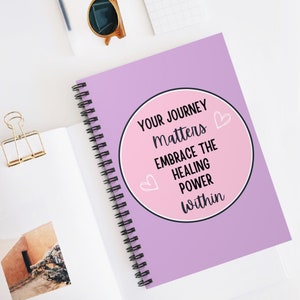 Daily Affirmation Journal, Healing Journal,  mental health notebook, counselor, therapy office, therapist gift, Spiral Bound Journal