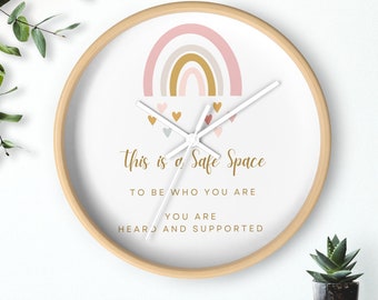 SAFE SPACE Wall Clock, Therapist Office Decor, Counselor Office, Mental Health, Mental Health Wall Clock, Therapist Wall Clock,