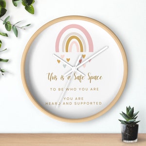 Safe Space Wall Clock: Therapist Office Decor