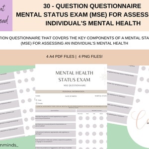 Mental Status Exam MSE Cheat Sheet, DBT Therapy Forms, Client Intake Sheet, Private Practice Docs, Psychologist, Counselor, Social Worker