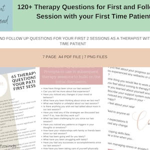 Therapy Questions for first and follow up session, therapy notes, Counseling Questions, Open-end Conversation Starters, Therapy Cheat Sheet