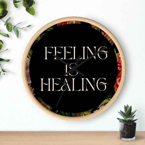Feelings Wheel Wall Clock, Therapist Wall Clock, Therapist Decor, Therapist Gift, Mental Health, Feeling is Healing Wall Clock