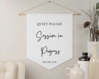 Quiet Please Print Session in Progress Door Sign Counseling Office Decor Therapy Poster Social Work School Psychologist Counselor Desk Gift
