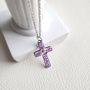 Senapsfröhalsband, korshalsband för kvinnor, unik present till henne, kristen smyckespresent, konfirmationspresent, julklapp, mors dag-present bild 3