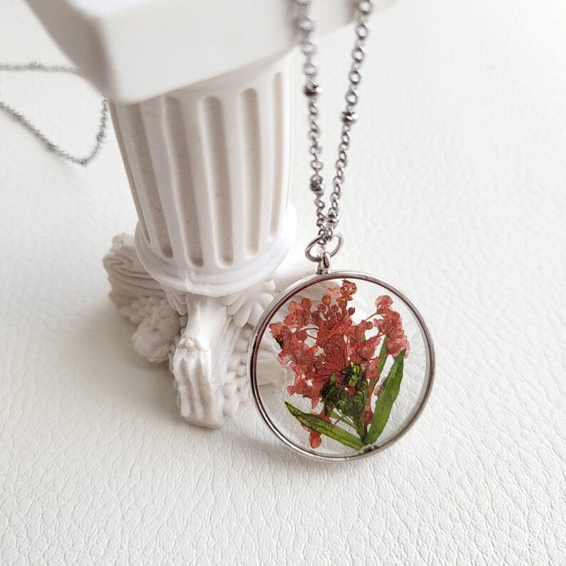 Dried Flower Botanical Jewelry, Pressed Flower Jewelry Gift for Women