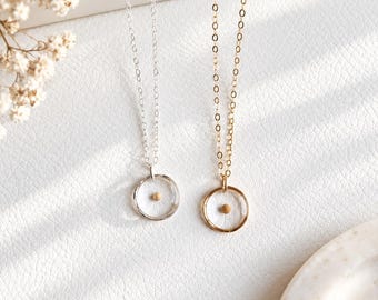 Mustard Seed Necklace, Gold Filled, Sterling Silver