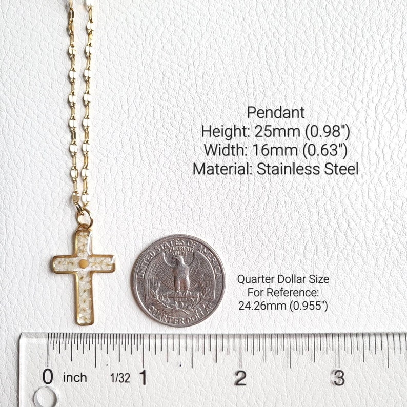 Senapsfröhalsband, korshalsband för kvinnor, unik present till henne, kristen smyckespresent, konfirmationspresent, julklapp, mors dag-present bild 10