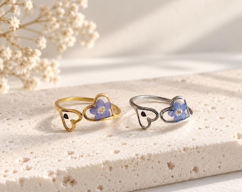 Forget Me Not Ring, Miscarriage Gift for Mom, Pregnancy & Baby Loss Memorial Jewelry