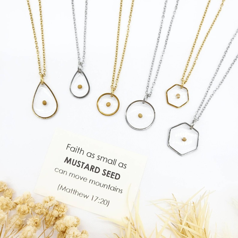 Mustard Seed Necklace Mustard Seed Jewelry Etsy