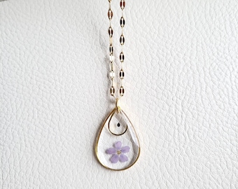 Forget Me Not Seed Necklace | Pressed Flower Loss Keepsake
