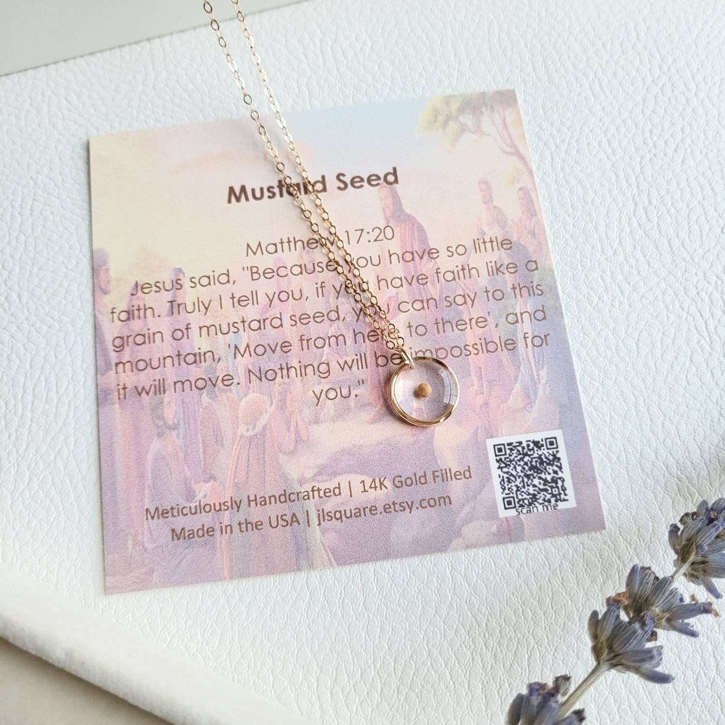 Mustard Seed Necklace Gold Filled Mustard Seed Jewelry Etsy