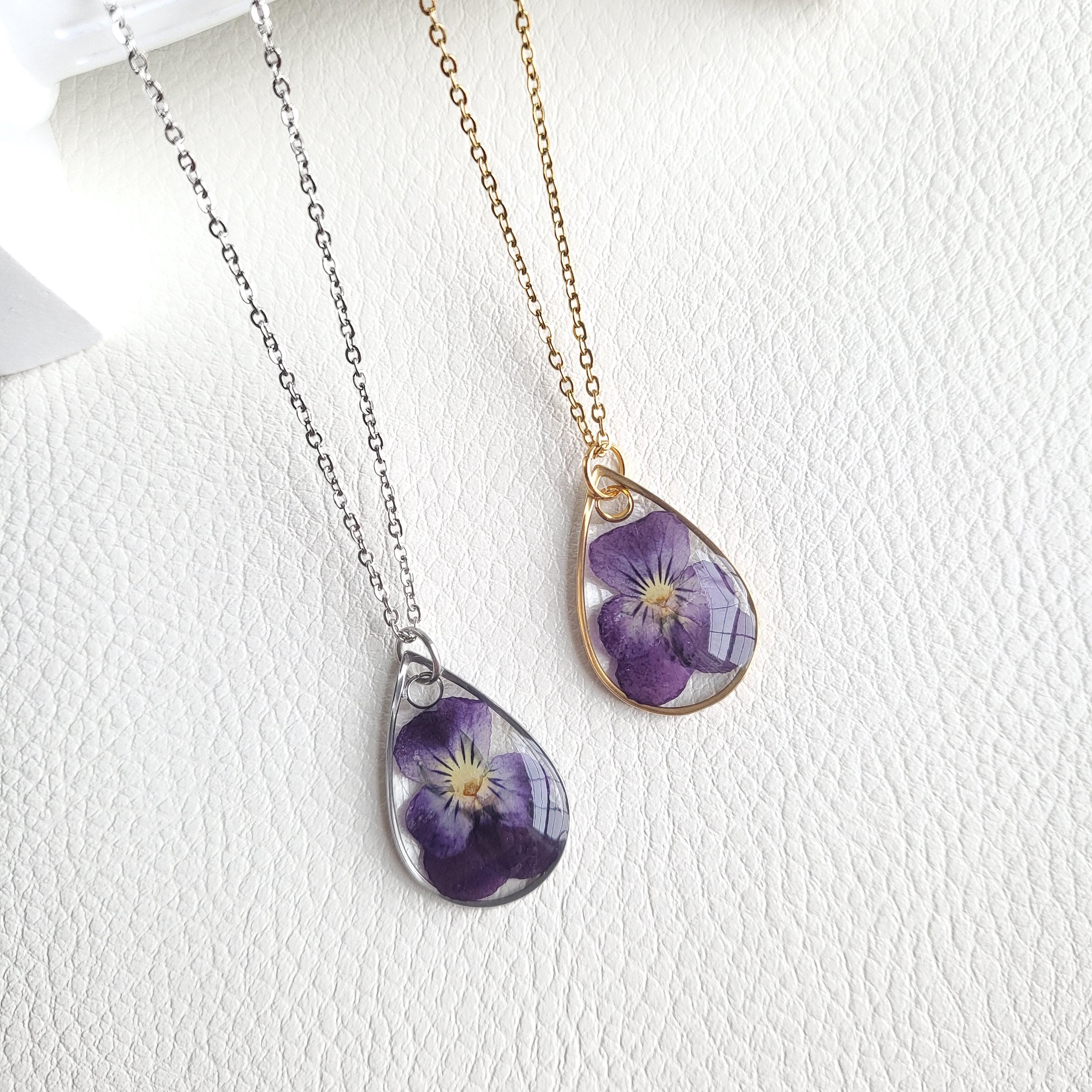 1970's made in Norway pansy pendant