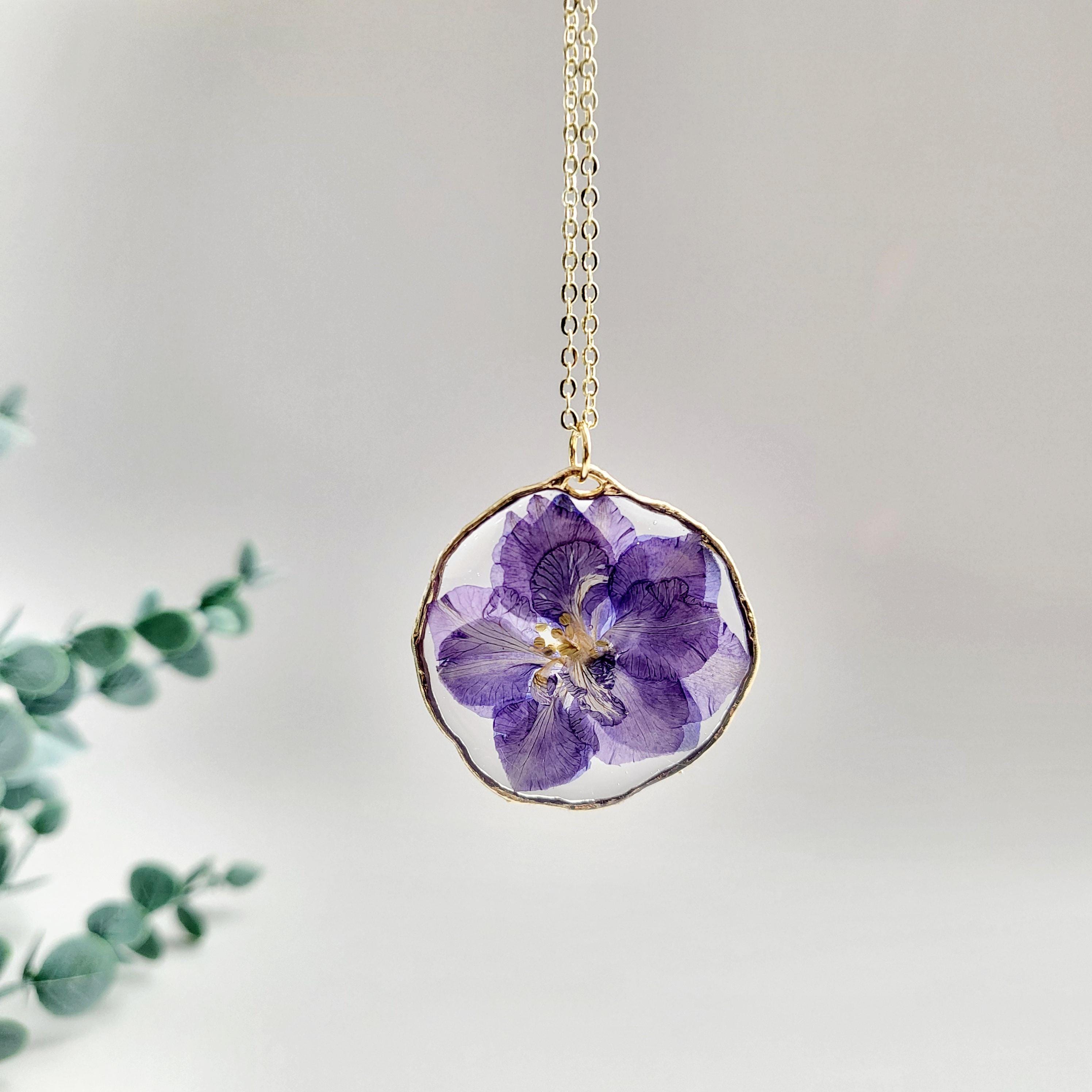 【JOEGUSH】JOEGUSH Pick Necklace (Purple Larkspur) Purple Larkspur Necklace — Nature Niche