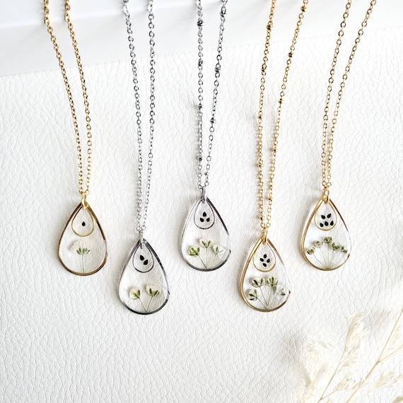 Miscarriage Gift, Miscarriage Necklace, Forget Me Not and Baby Breath Necklace, Pregnancy Loss Gift for Grief, Miscarriage Keepsake Handmade