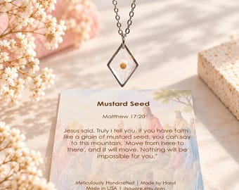 Mustard Seed Necklace, Christian Faith Jewelry, Bridesmaid Gift