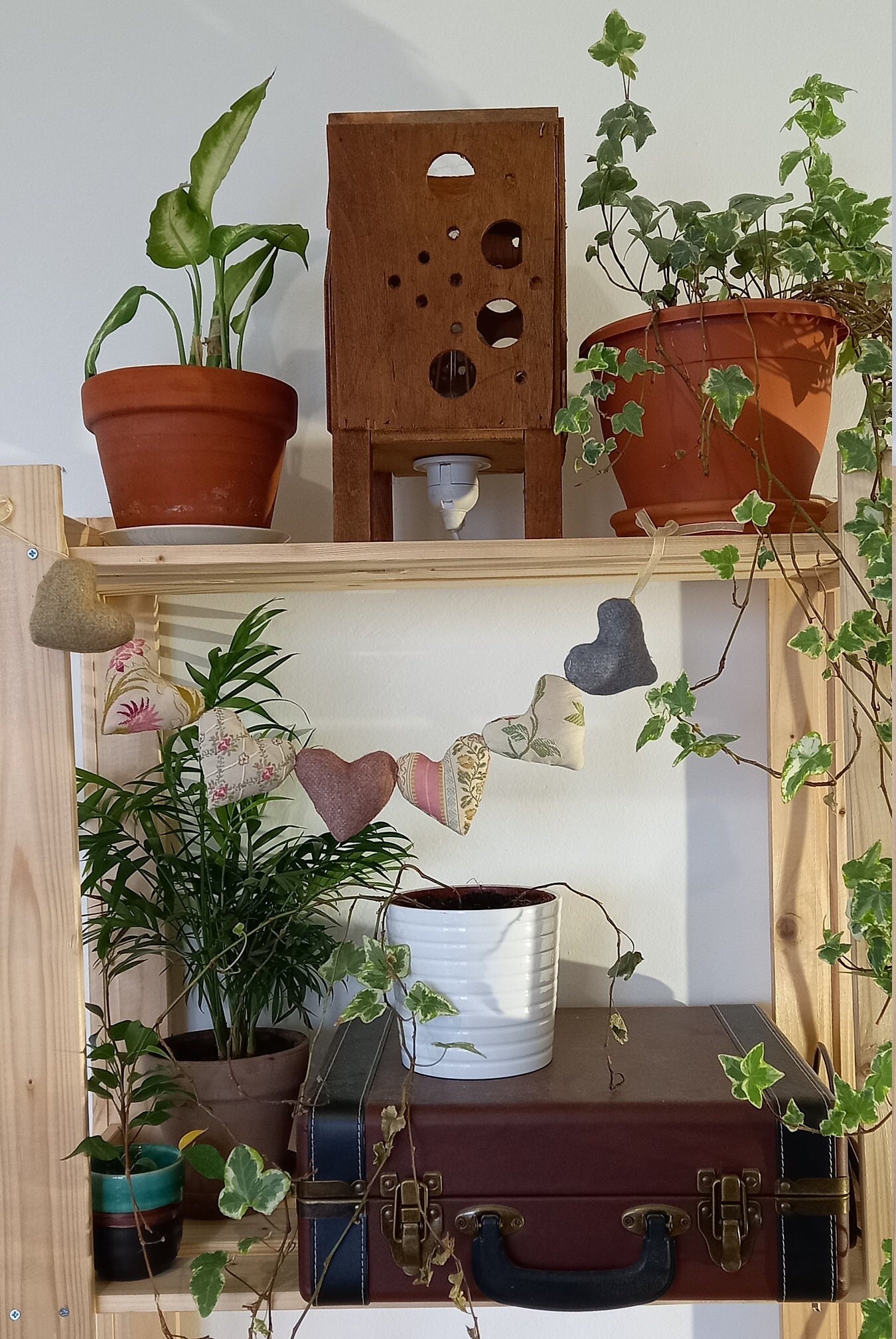 Guirlande de Coeurs en Tissus Upcyclés - Fait Main Made in France