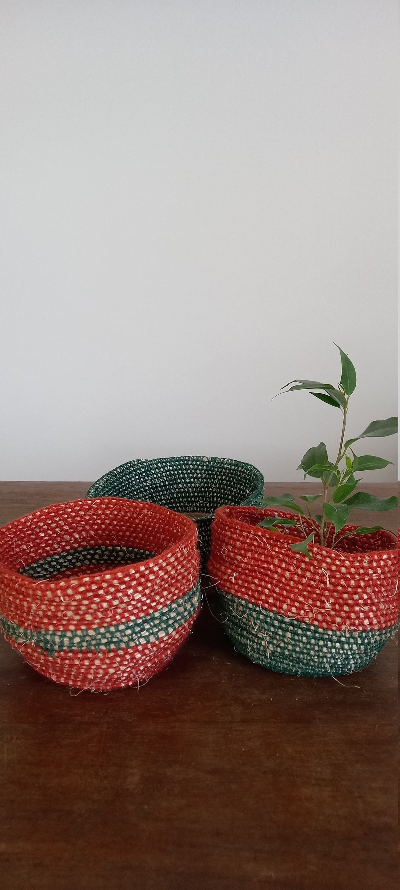 Cache-Pot Crochet Upcyclé, Ficelle et Laine, Fait Main, Made in France