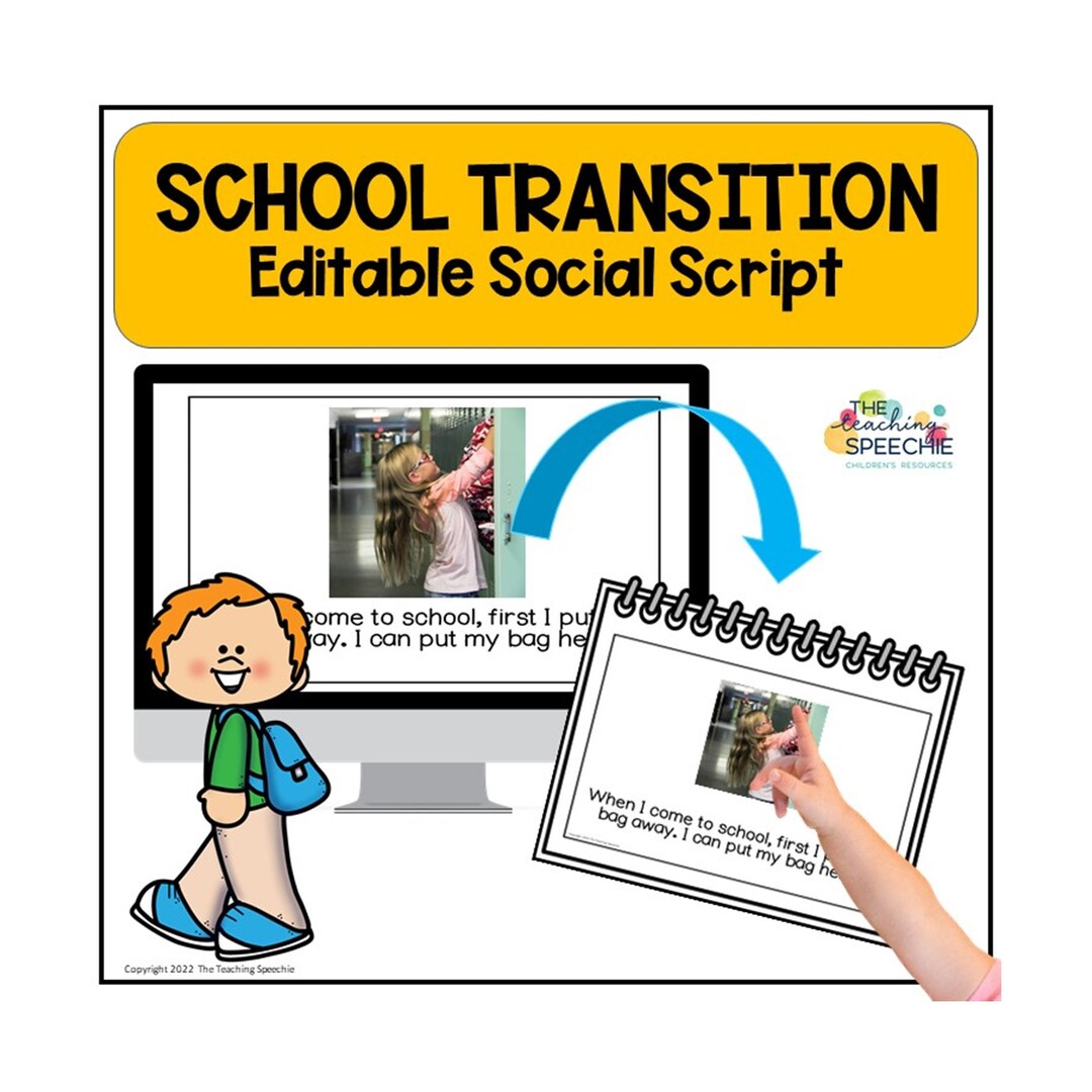 SCHOOL TRANSITION Social Story Editable Kindergarten Social Etsy
