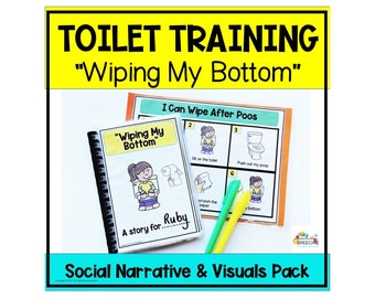 Toilet Training Social Story & Visual Cards Pack, Wiping My Bottom Social Story, Autism Potty Training Social Story, Bathroom Time