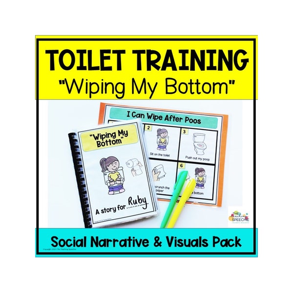 Toilet Training Social Story & Visual Cards Pack, Wiping My Bottom Social Story, Autism Potty Training Social Story, Bathroom Time