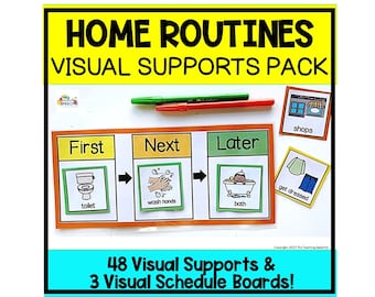 HOME ROUTINES Visual Schedules, Visual Supports for Home, Autism Home Visuals, Special Education Visual Schedules