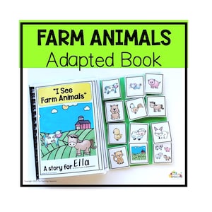 Farm Animals Adapted Book, Interactive Farm Animals Book, Early Reading, Early Literacy, Farm Animals Theme, Preschool Activities, Autism
