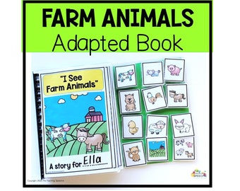 Farm Animals Adapted Book, Interactive Farm Animals Book, Early Reading, Early Literacy, Farm Animals Theme, Preschool Activities, Autism