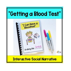 Getting a Blood Test Social Story, Autism Printable Social Story, Life Skills, Hygiene, Health, Doctor's Visit Social Story, Special Ed