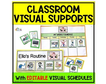 Horarios visuales del aula, apoyos visuales, horarios diarios y semanales, educación especial primero y luego, educación especial, elementos visuales para el autismo