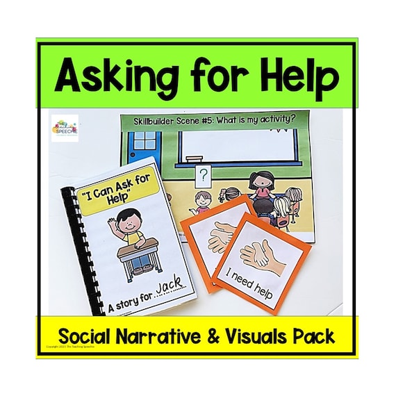 Asking for Help Social Story, Autism Printable Social Story, Asking for Help, Autism, Social Skills, School Transition, Social Narrative