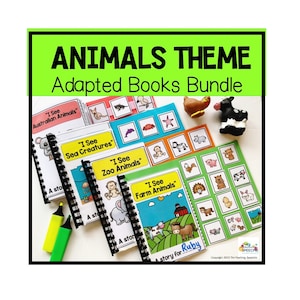 Animals Theme Adapted Books Bundle, Adapted Books for Autism, Early Literacy, Early Intervention, Animals, Preschool Literacy, Autism