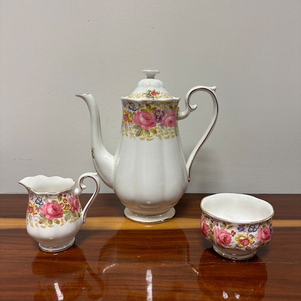 Royal albert-Coffee pot, milk jug and sugar bowl
