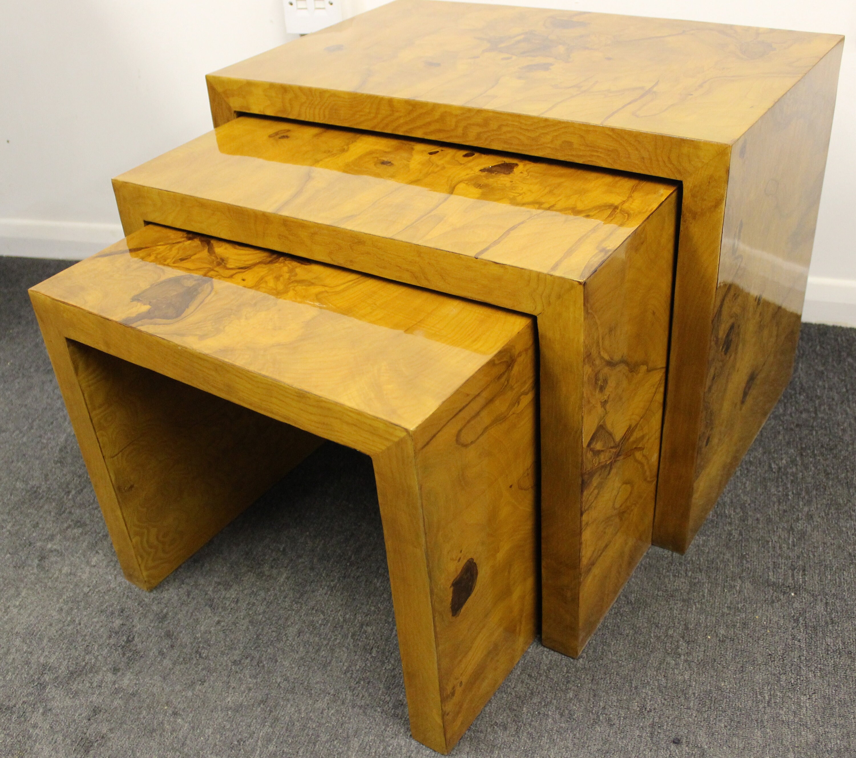 Art Deco Style Nest of Table in Walnut Etsy UK