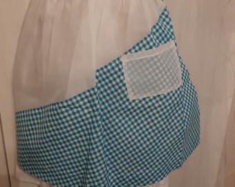 Apron  BLUE  Gingham and Sheer