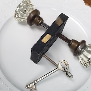 Antique  Crystal Glass Door Handle Set and Mortice