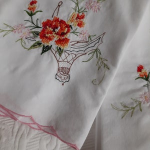 Pillow Cases Pink Floral Cross Stitch Embroidery image 6