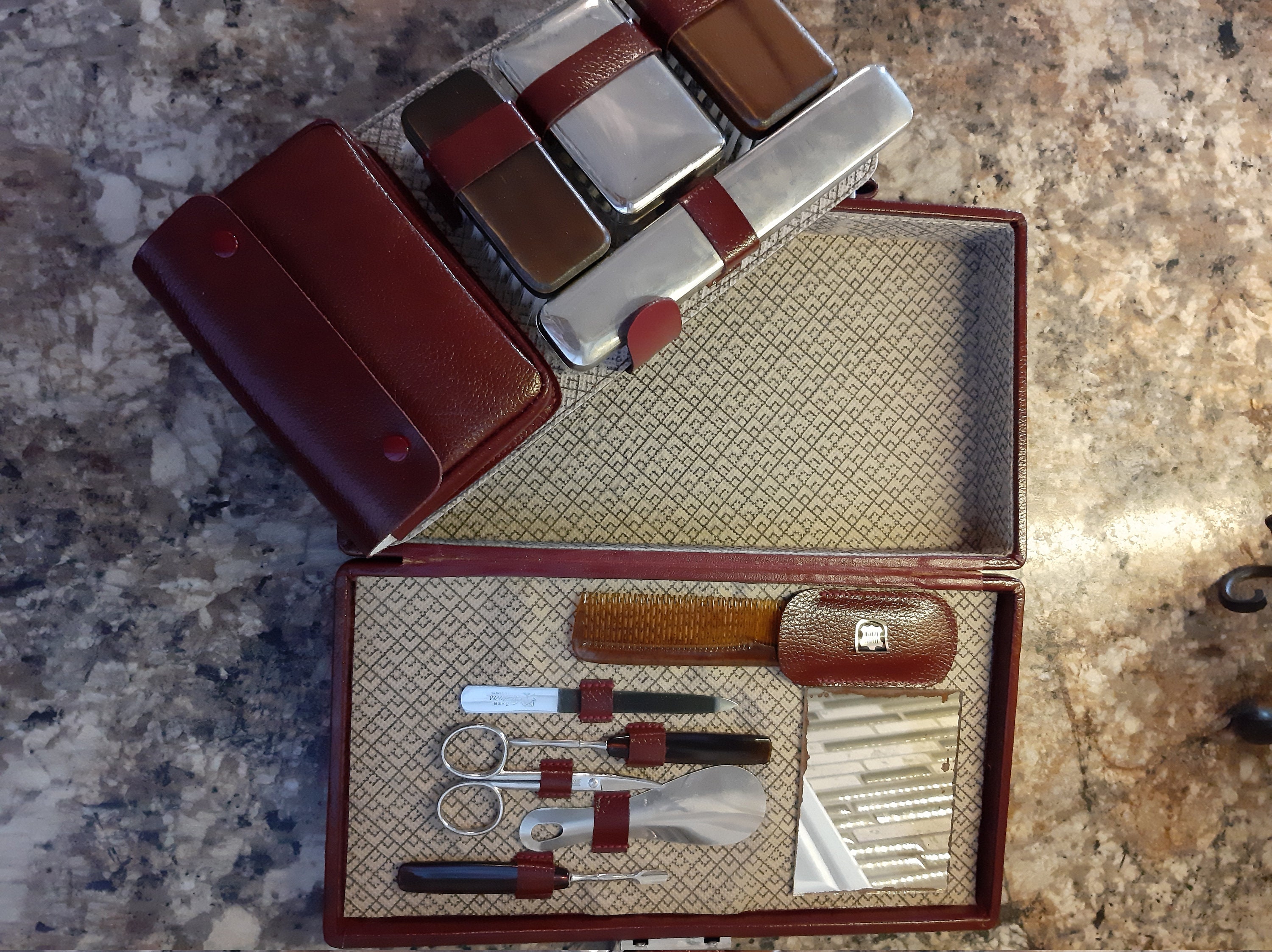 Men's Red Leather Travel Valet Box Etsy