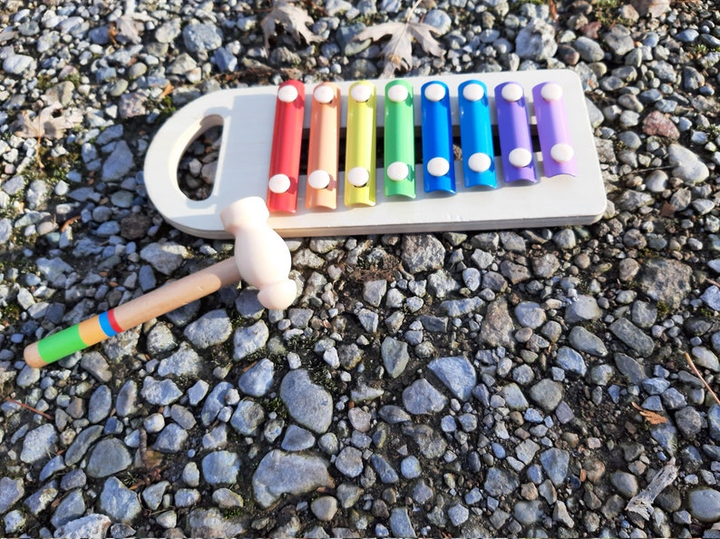 Wooden Xylophone and Hammer Etsy