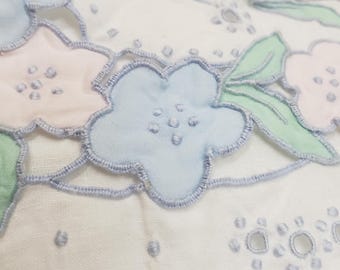 Pastel Applique Floral Pillow Cases