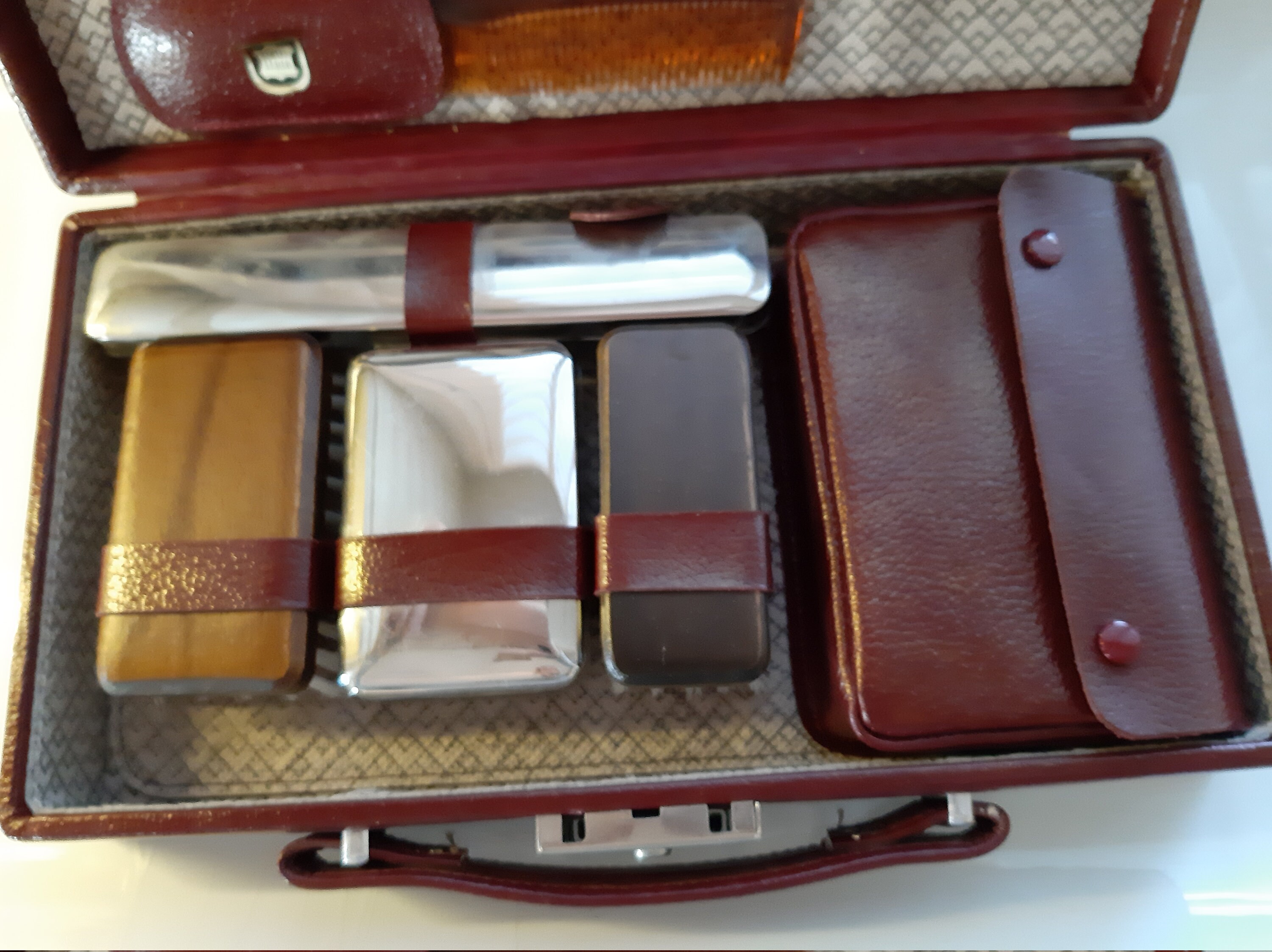 Men's Red Leather Travel Valet Box Etsy