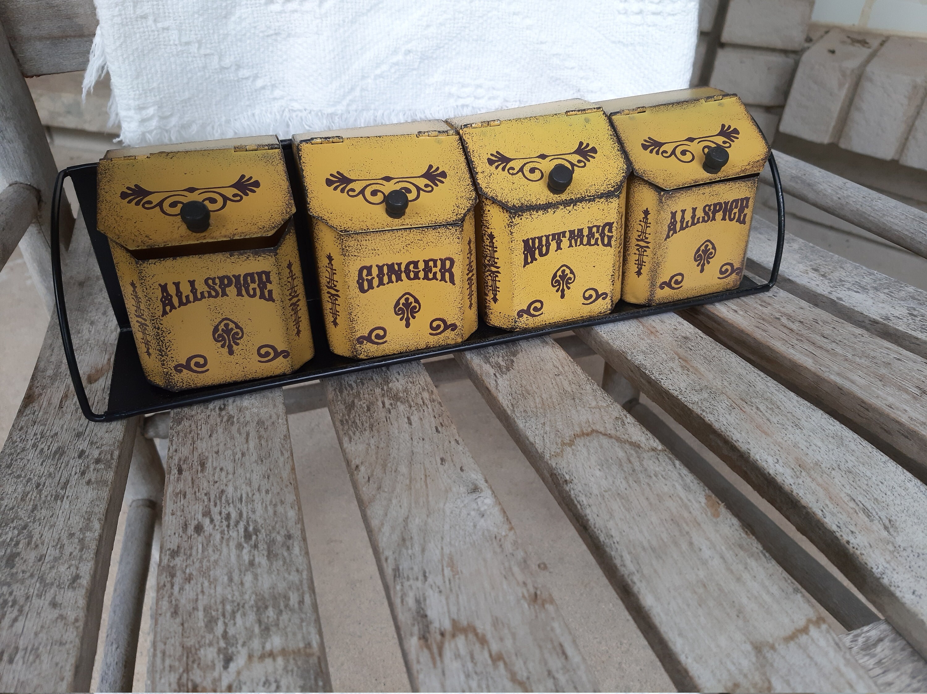 Vintage Metal Spice Rack Etsy.de