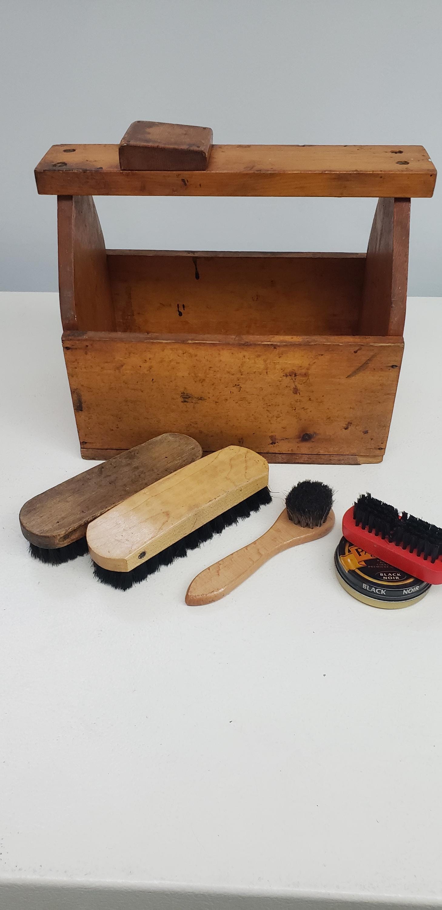 Shoe Shiner Shoe Care Box Wood Griffin Shinemaster Shoe Shine Box
