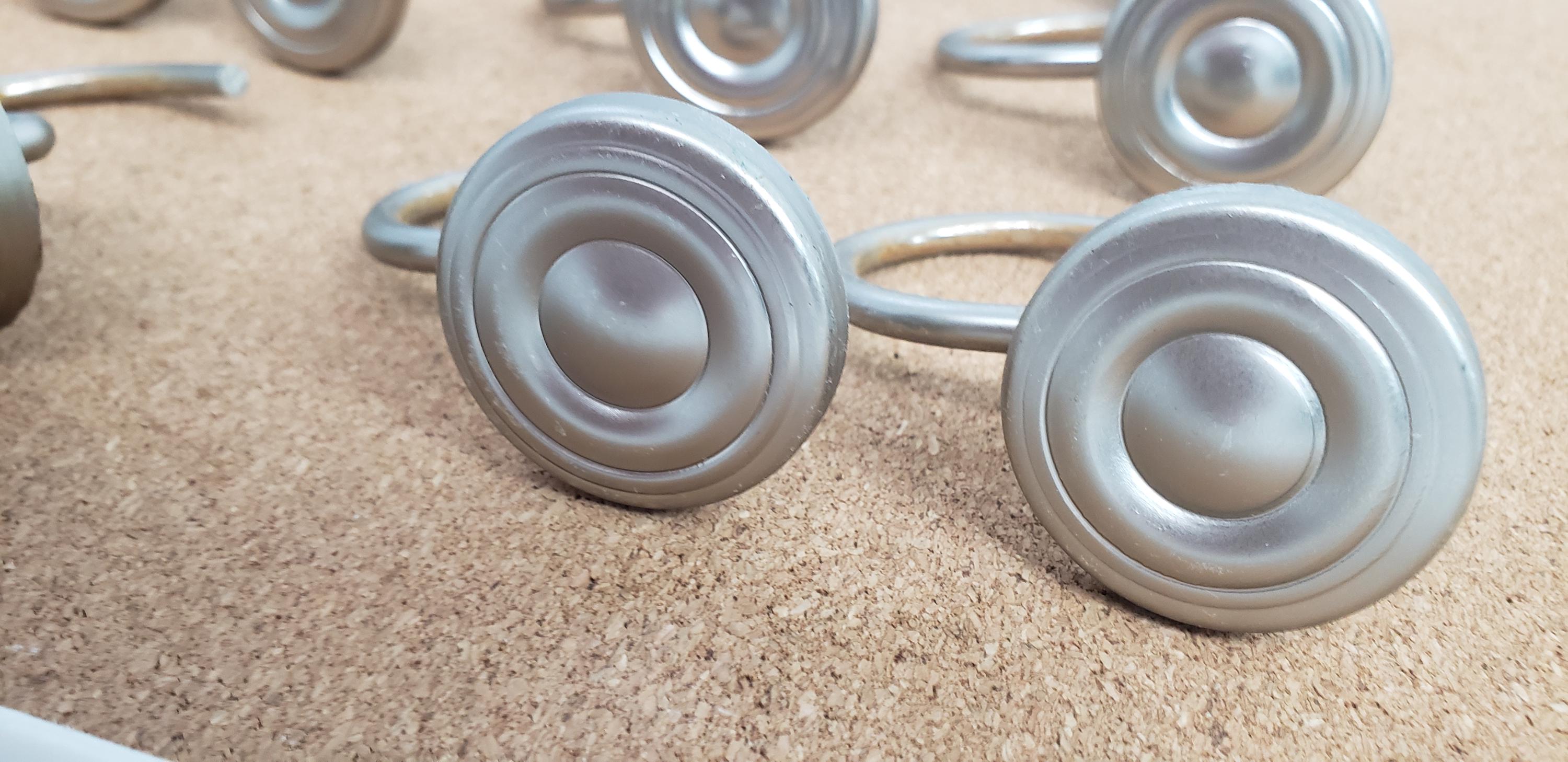 Shower Hooks Silver Metal Round