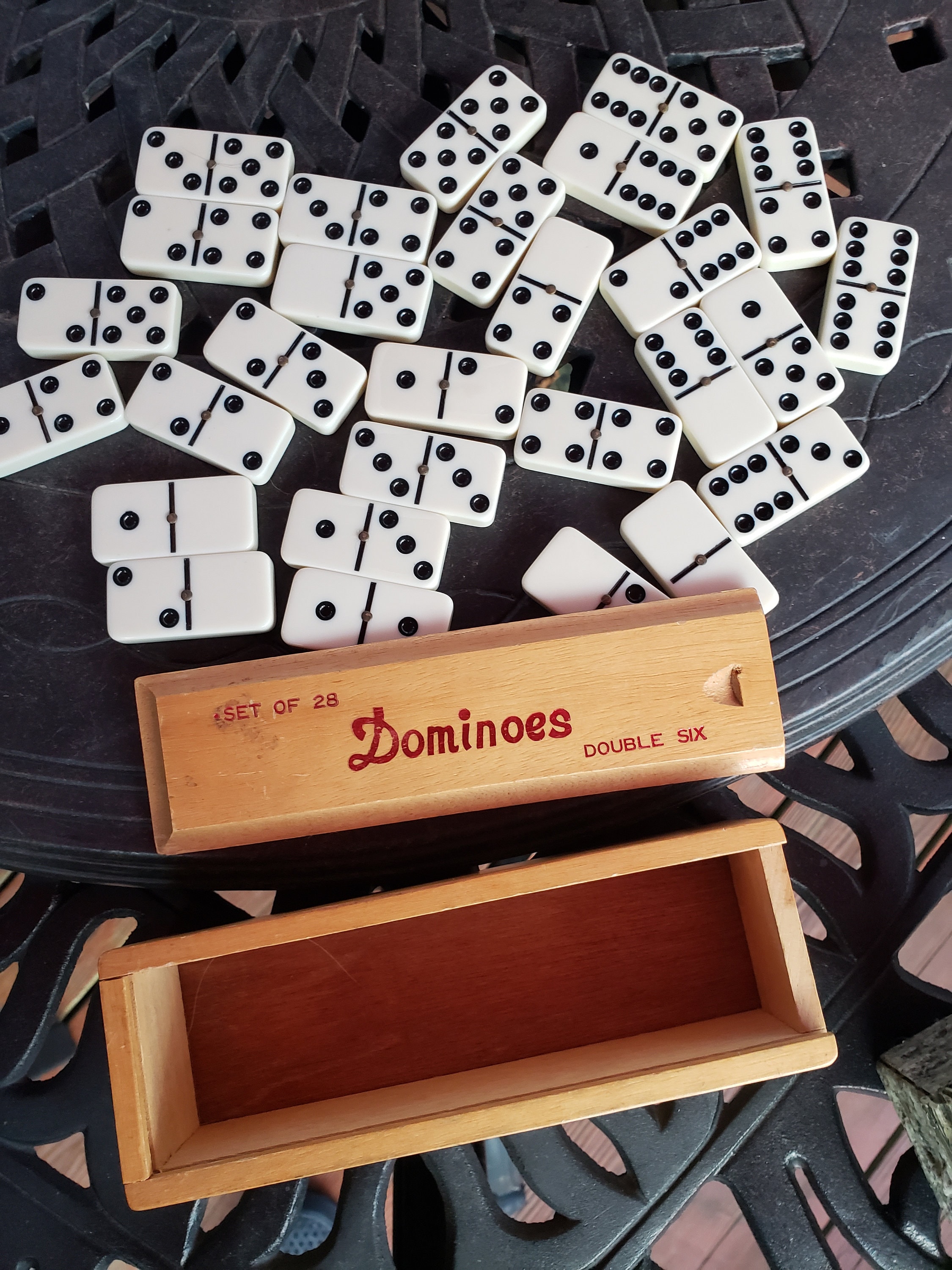 Jeu de dominos double six - LIAM ACCESS - Boite refermable en bois