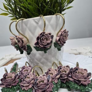 Rosa Blumen Duschhaken