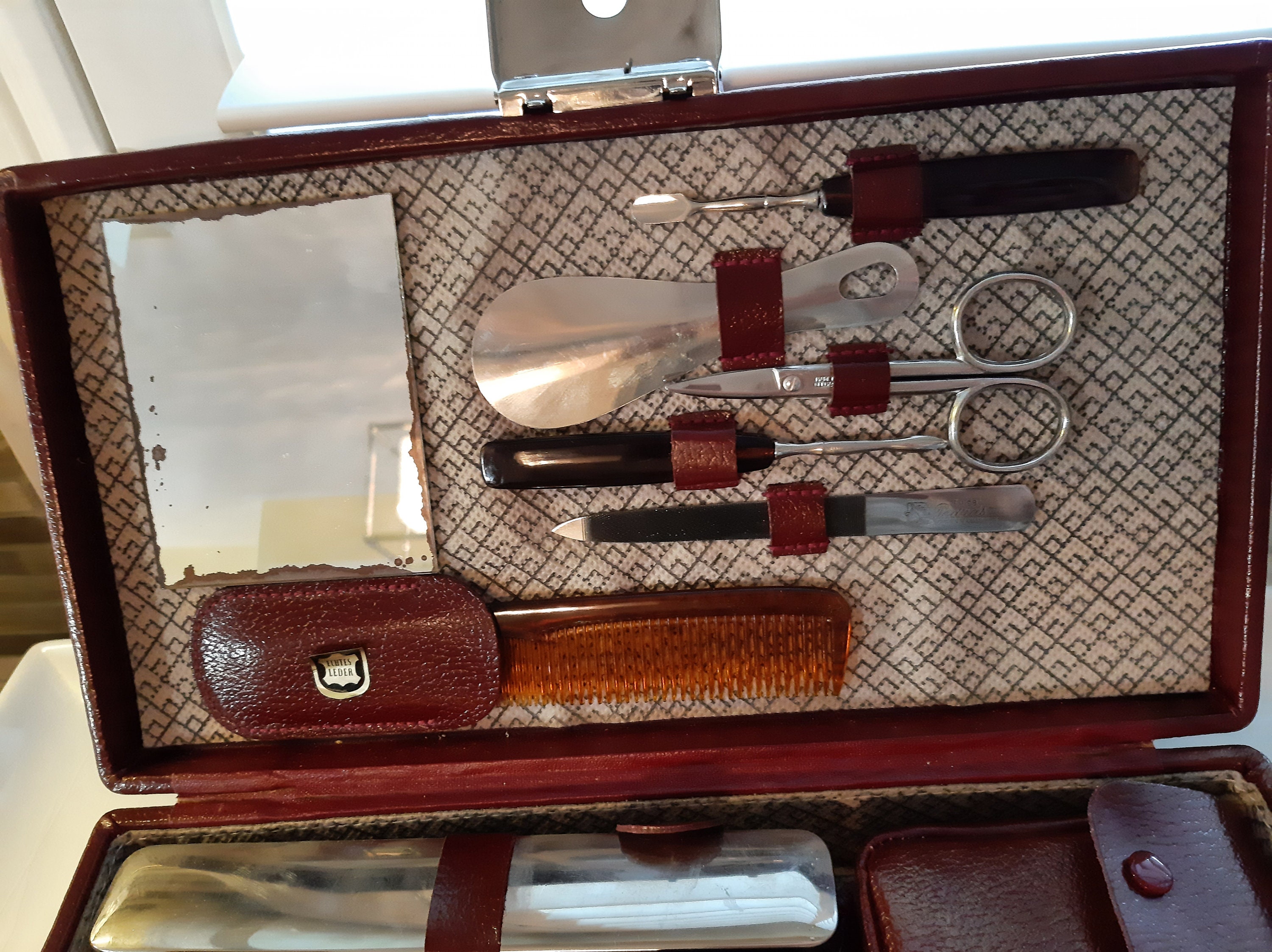 Men's Red Leather Travel Valet Box Etsy