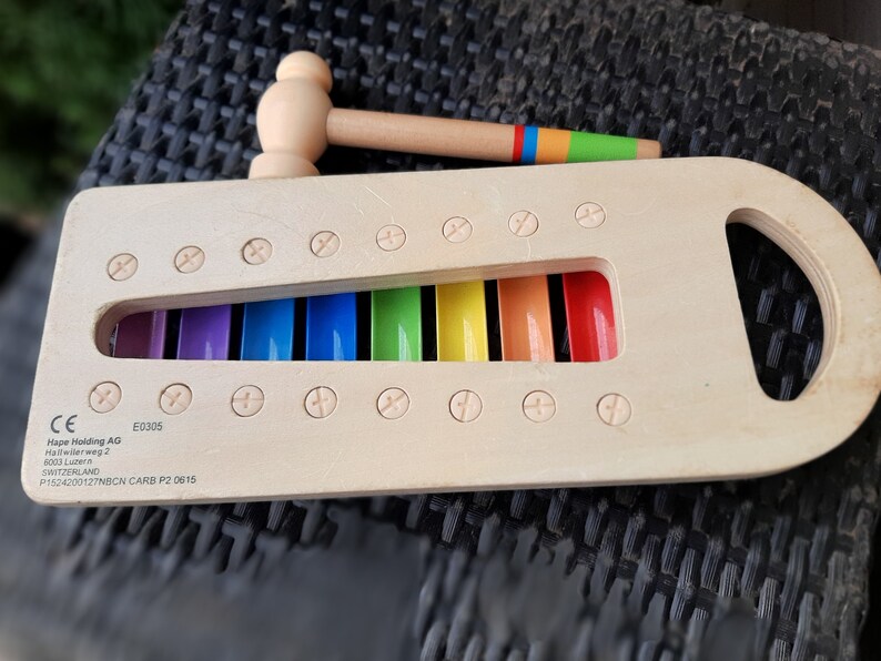 Wooden Xylophone and Hammer Etsy